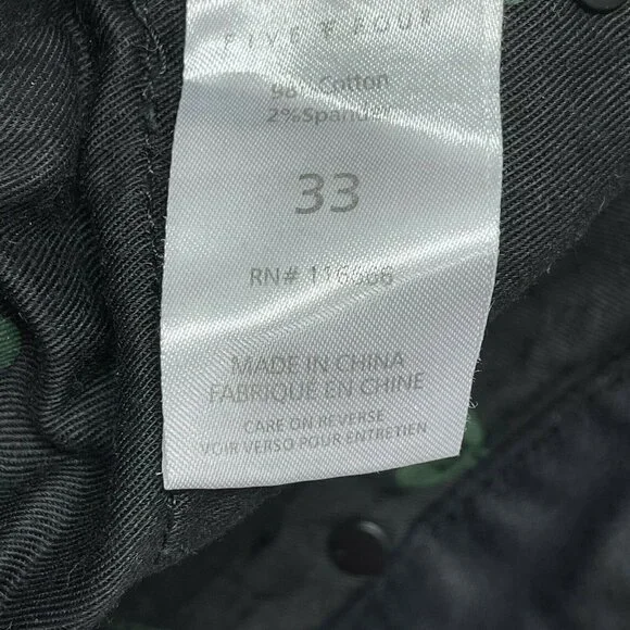Five Four Los Angeles Mens 33 Slim Distressed Jeans Dark Black Denim 12AMRUN